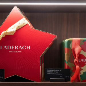 Christmas gifting at at Läderach St. Pancras International