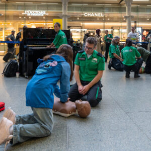 Myleene Klass and St John Ambulance at St Pancras International_091