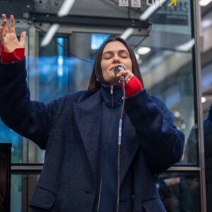 Jesse J Performs at St Pancras International_015