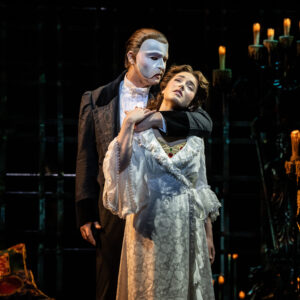 Dean Chisnall as The Phantom and Lily Kerhoas as Christine. Photo by Johan Persson (1)